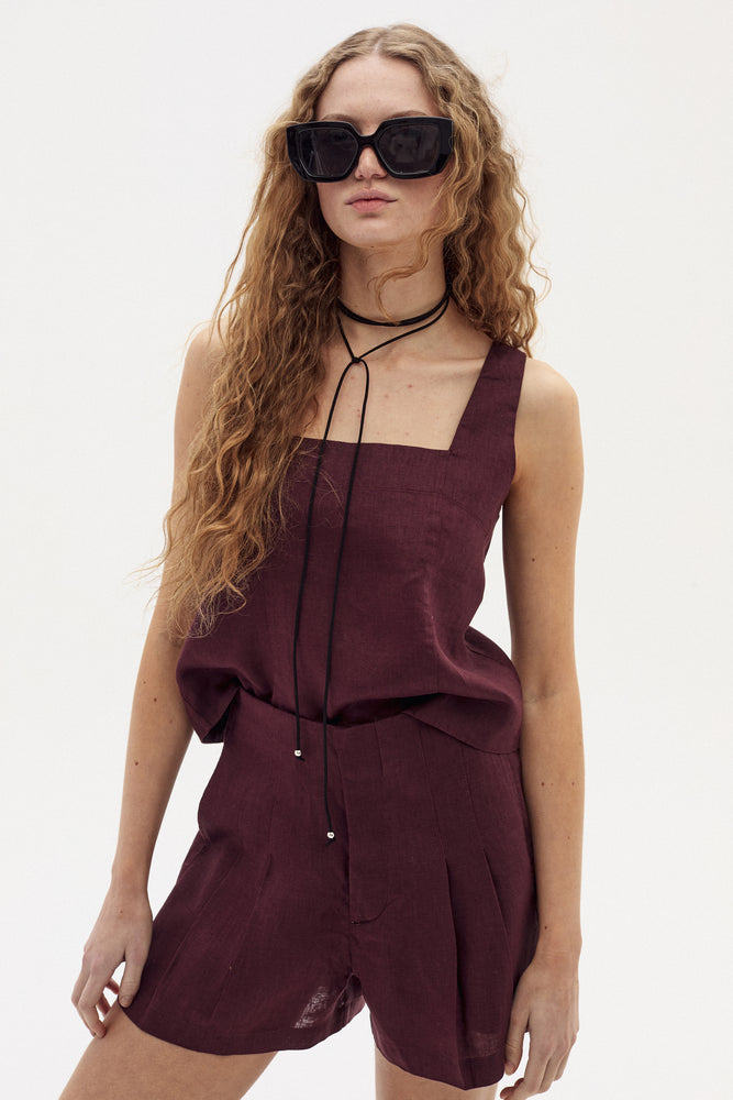 
                  
                    Top Mei en Lino - Deep Merlot
                  
                