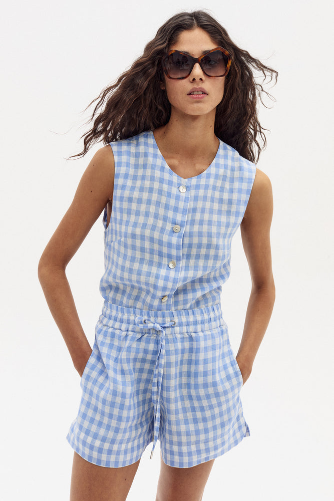 
                  
                    Top Pam en Lino - Denim Vichy Checks
                  
                