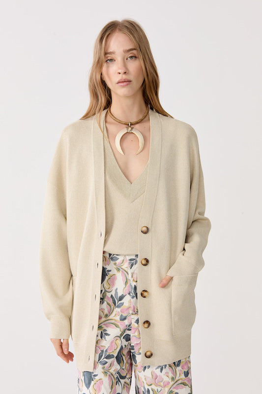 
                  
                    Cardigan Aspen en Lurex - Dorado
                  
                