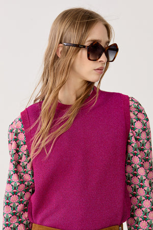 
                  
                    Top de punto glitter - Fucsia
                  
                