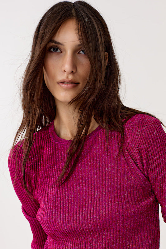 Top Tejido Vail en Lurex - Fucsia