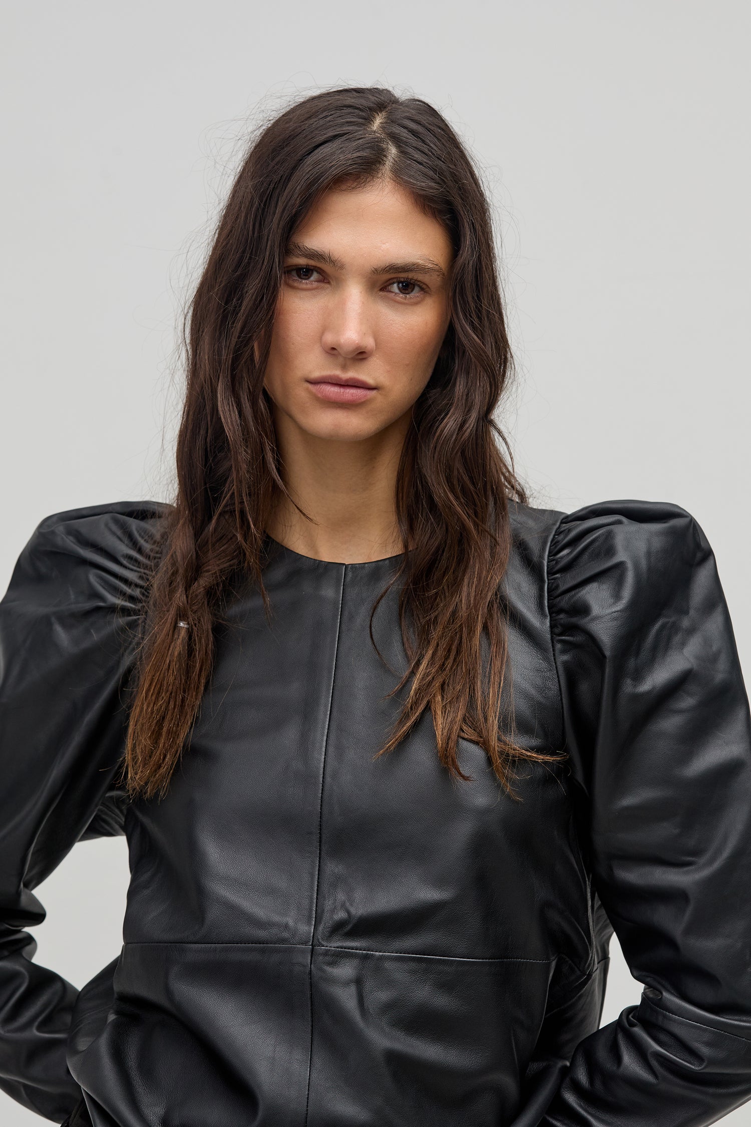 Top Alegra en Cuero de Oveja - Negro