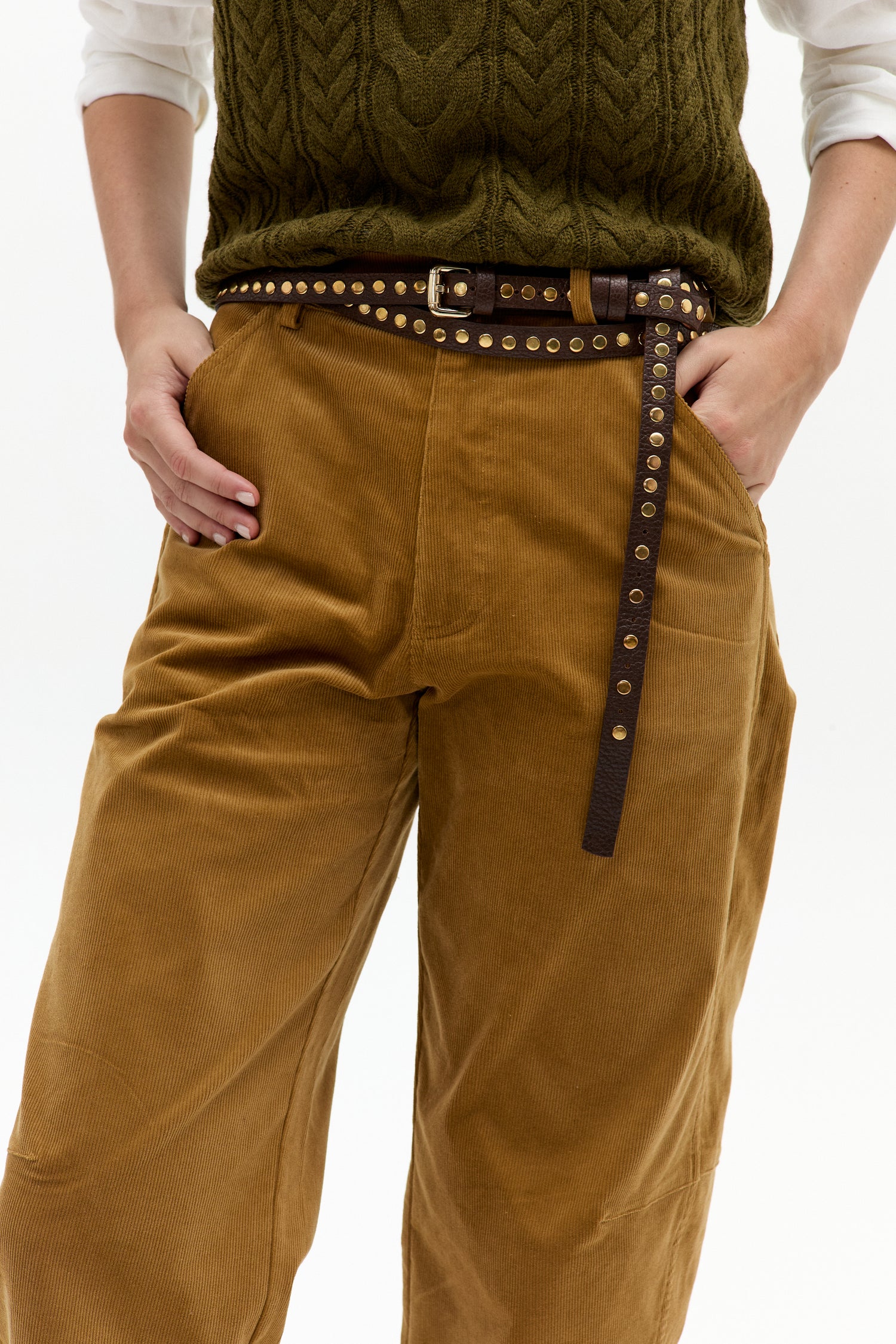 Cinturón de Cuero Boho Rock - Marrón