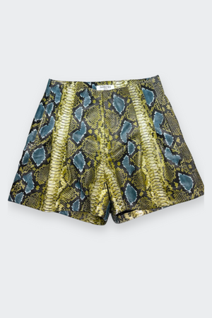 
                  
                    Short Frida en cuero de oveja - Estampado Snake Azul
                  
                