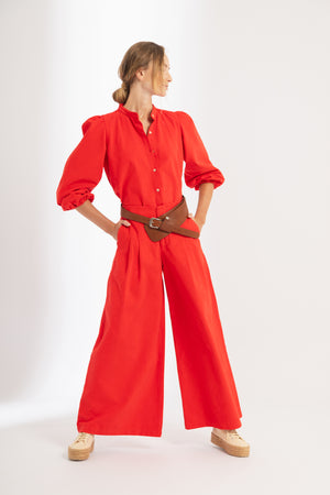 
                  
                    Pantalón Super Culotte en Canvas - Rojo
                  
                