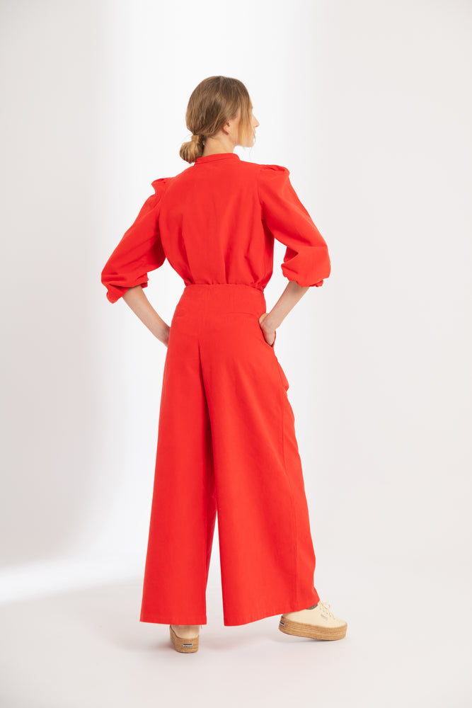 
                  
                    Pantalón Super Culotte en Canvas - Rojo
                  
                