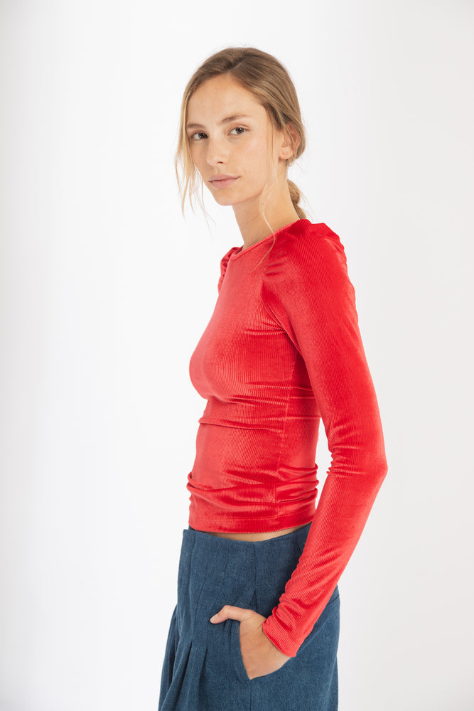 
                  
                    Top Amélie en Rib Velveteen - Rojo
                  
                