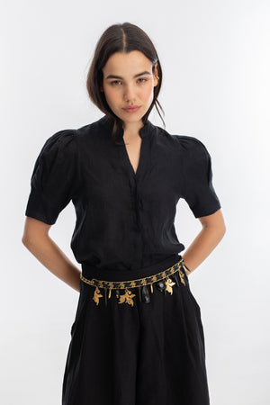 
                  
                    Camisa Athina en Lino - Negro
                  
                