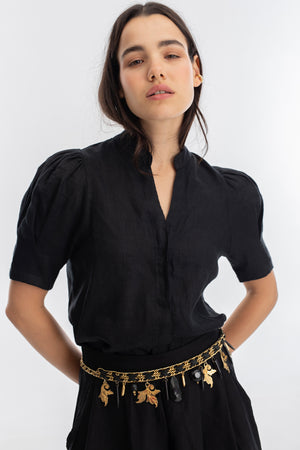 
                  
                    Camisa Athina en Lino - Negro
                  
                